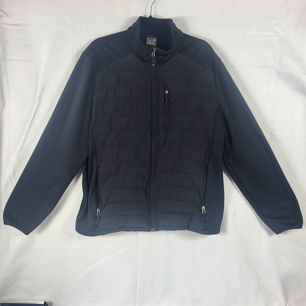 32 Degrees Heat Black Winter Puffer Coat Jacket Full Zip Women's Size Large